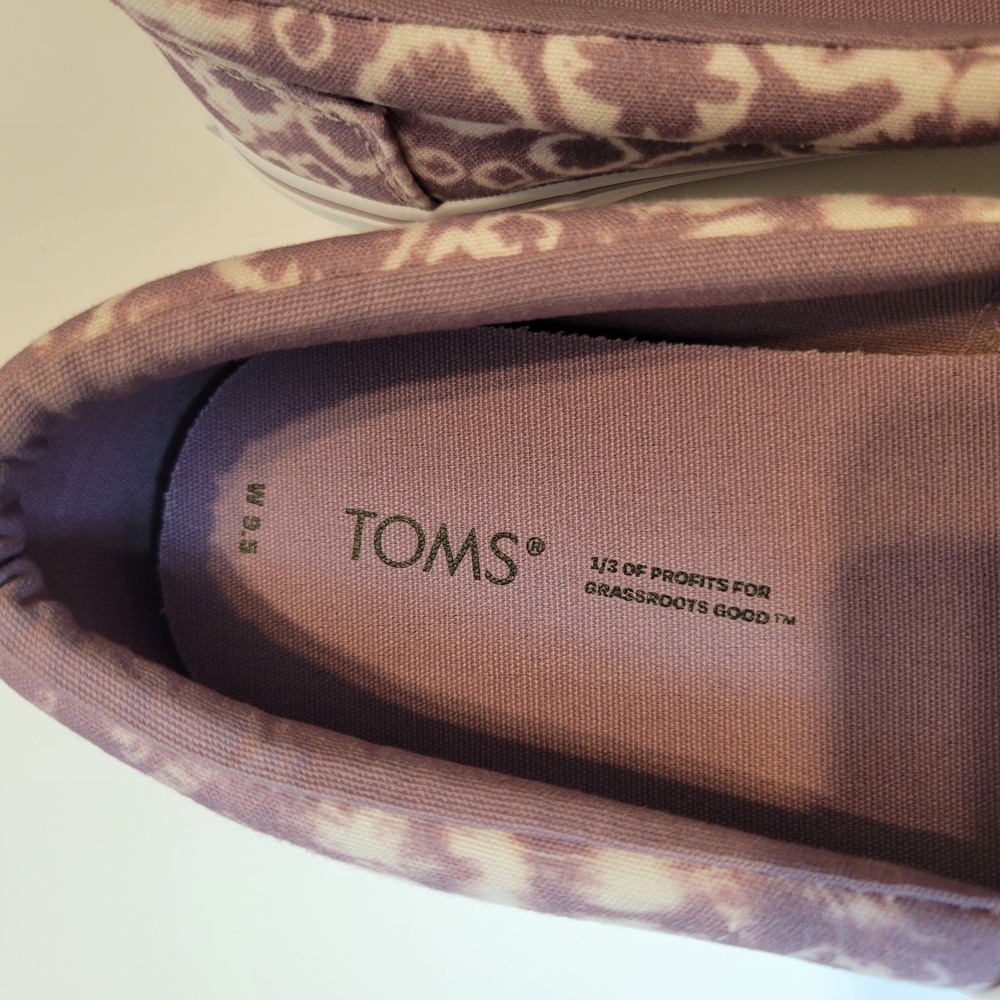 TOMS 9.5 Alpargata Fenix Slip On Tie Dye Canvas Sneaker Womens Purple - Picture 7 of 11
